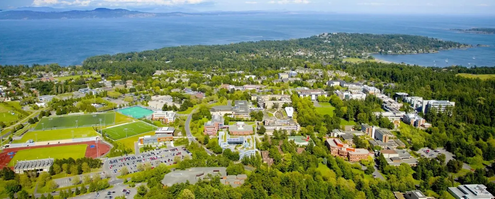 Aerial view of the University of Victoria Campus
