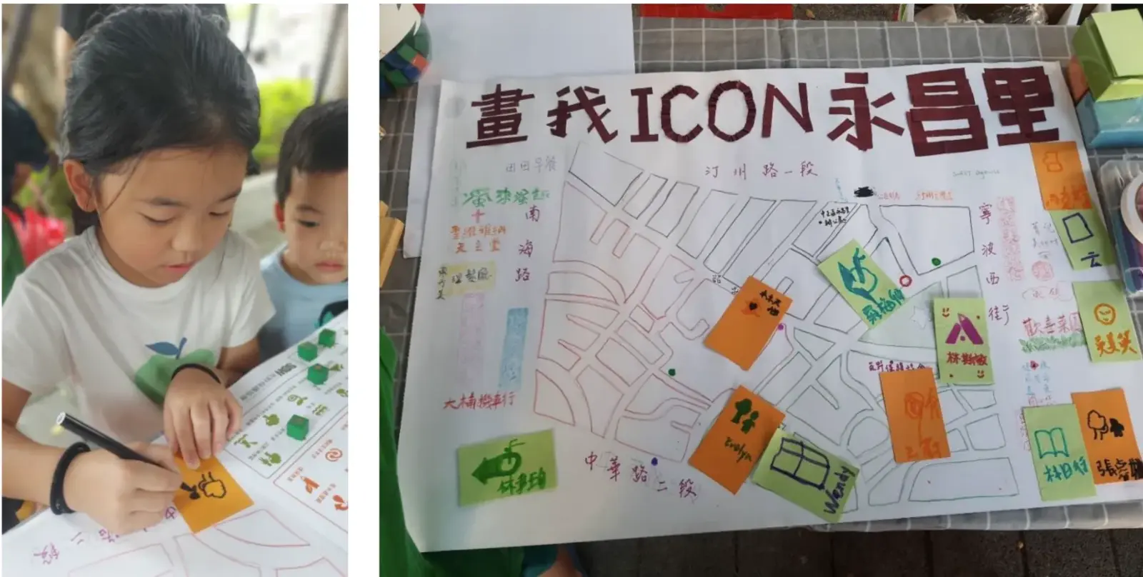 Local Children Creating the Yongchang Vil. Green Living Map