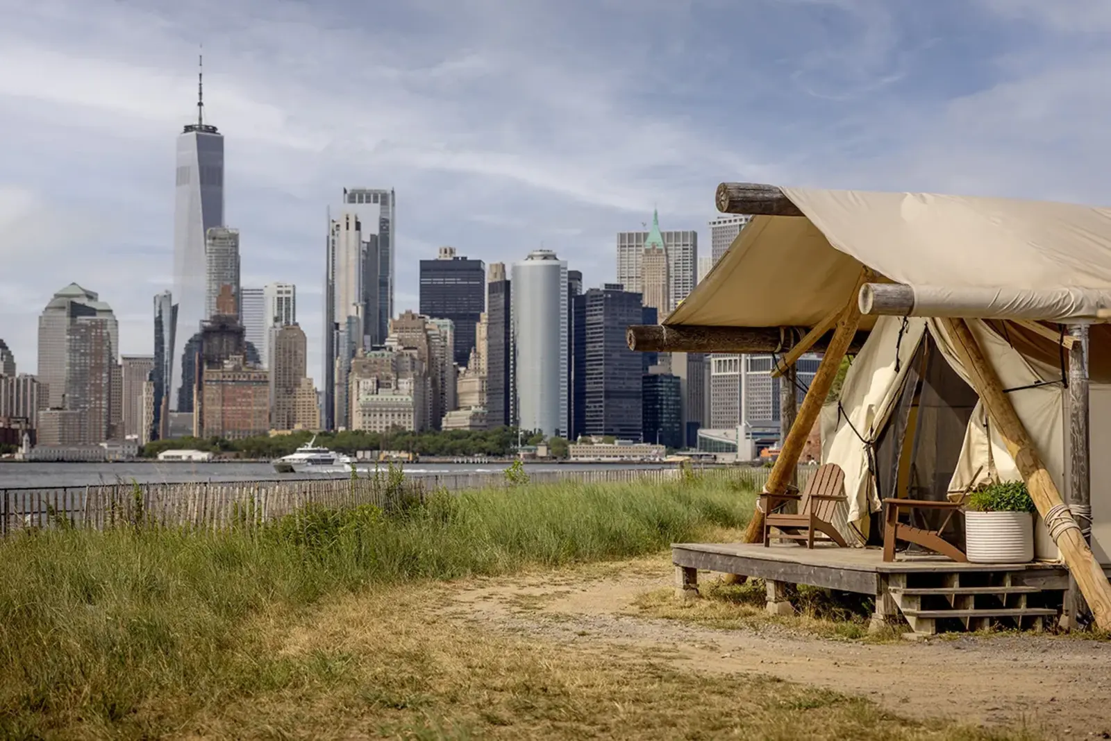 Tent by NYC Skyline