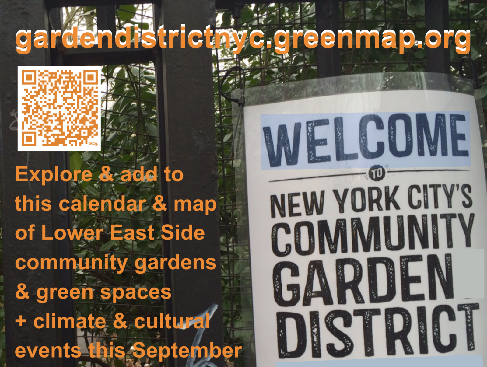 All these events and many more in the neighborhood are being added as Climate Week draws near. 